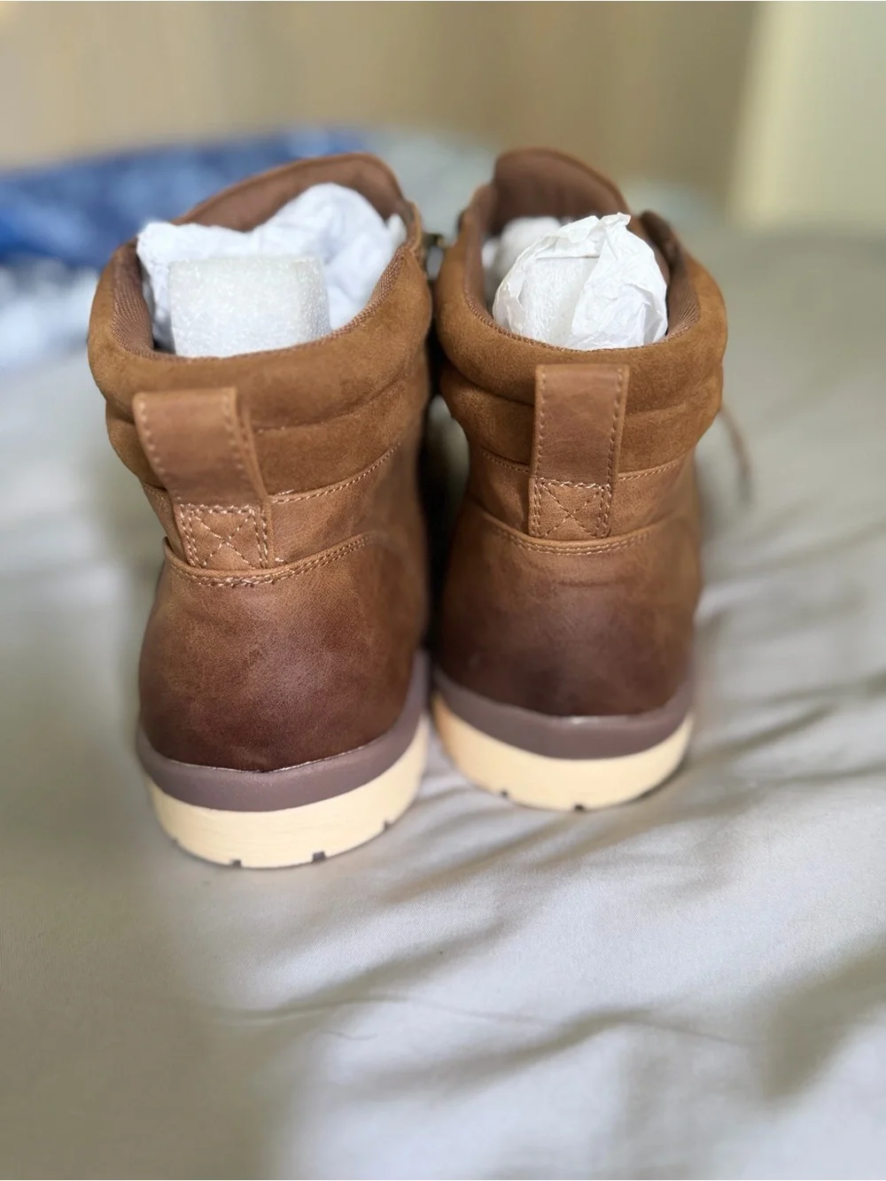 Men's Brown Casual Lace-Up Work Boots